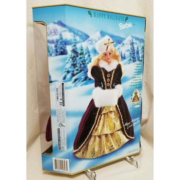 VTG 1996 Holidays SPECIAL EDITION Barbie Doll 15646 Red Gold Faux Fur Trim Hat - Picture 5 of 12